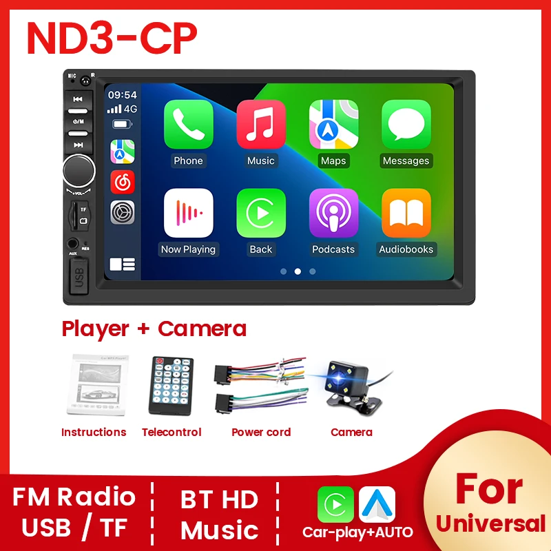 

2 Din Car-Play Car Stereo MP5 Multimedia Player Car Universal Touch Screen Radio SWC AUX BT Mirror Link TF Card FM Autoradio