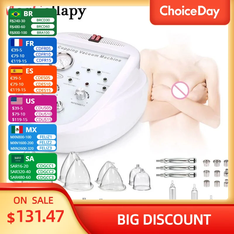 

Breast Enlargement Pump Vacuum Massage Therapy Machine Hip Lifting Breast Enhancer Massager Cup And Body Shaping Beauty Device