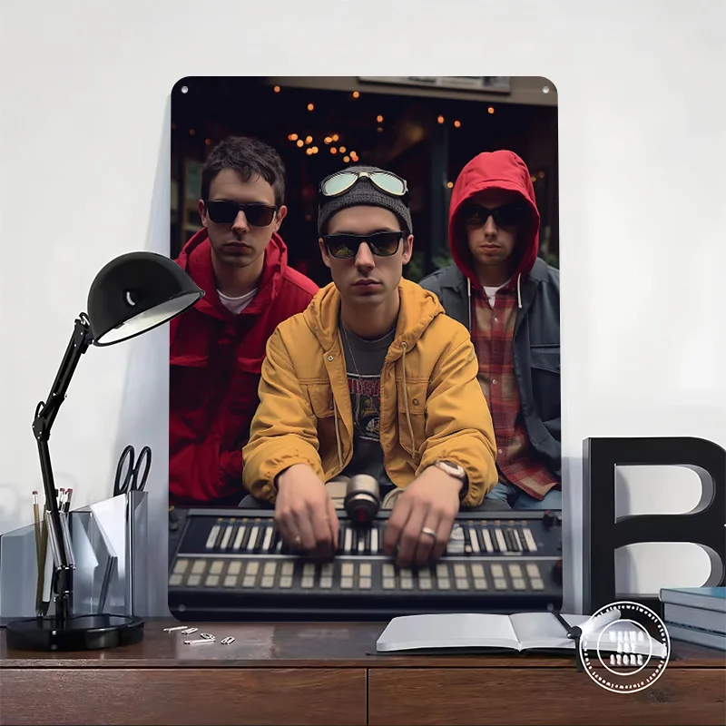 Beastie Boys Band 3D Texture Printed Poster Custom Vintage Metal Tin Plate Sign for Wall Art Gaming Room Decoration Man Bedroom