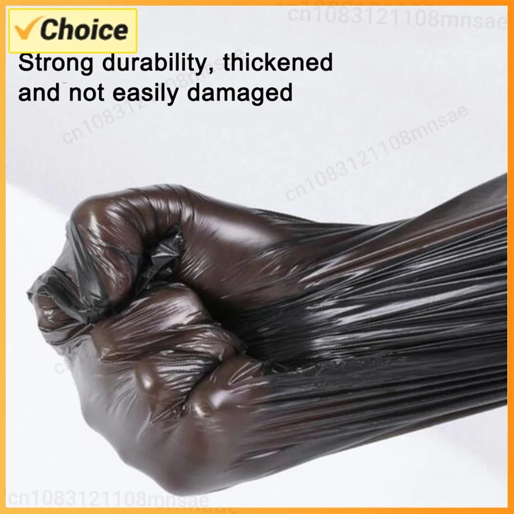 Black Trash Bags with Drawstring 50x50CM 12 Counts per Roll Disposable Large Capacity Garbage Bags for Outdoor Car & Pet Waste