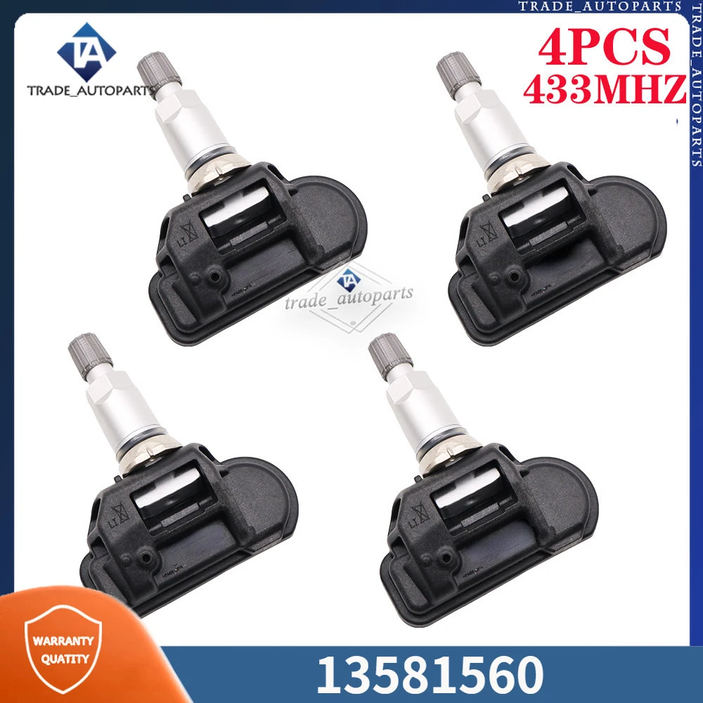 

4Pcs Tire Pressure Sensor 13581560 13598775 For Chevrolet Corvette Opel Astra Van Cascada Vauxhall Adam 433MHZ TPMS TYRE SENSOR