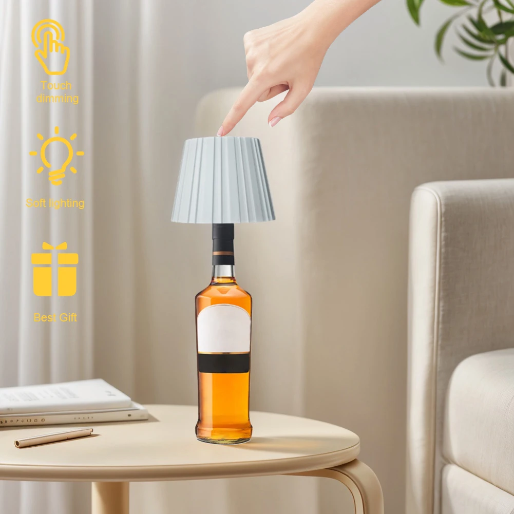 Mini LED Wine Bottle Light 2000mAh Rechargeable LED Table Lamp for Bar Restaurant Dining Decoration Lamp Atmosphere Night Light