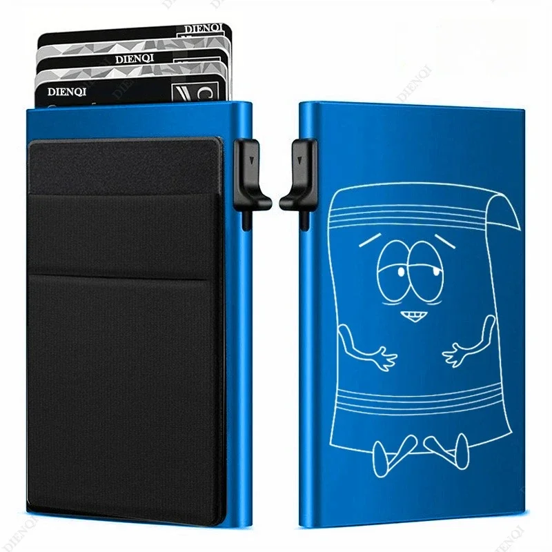 Porta carte di credito Rfid personalizzato Custodia in alluminio pop-up automatico Portafogli sottili e minimalisti Porta carte Portafoglio da uomo Towelie