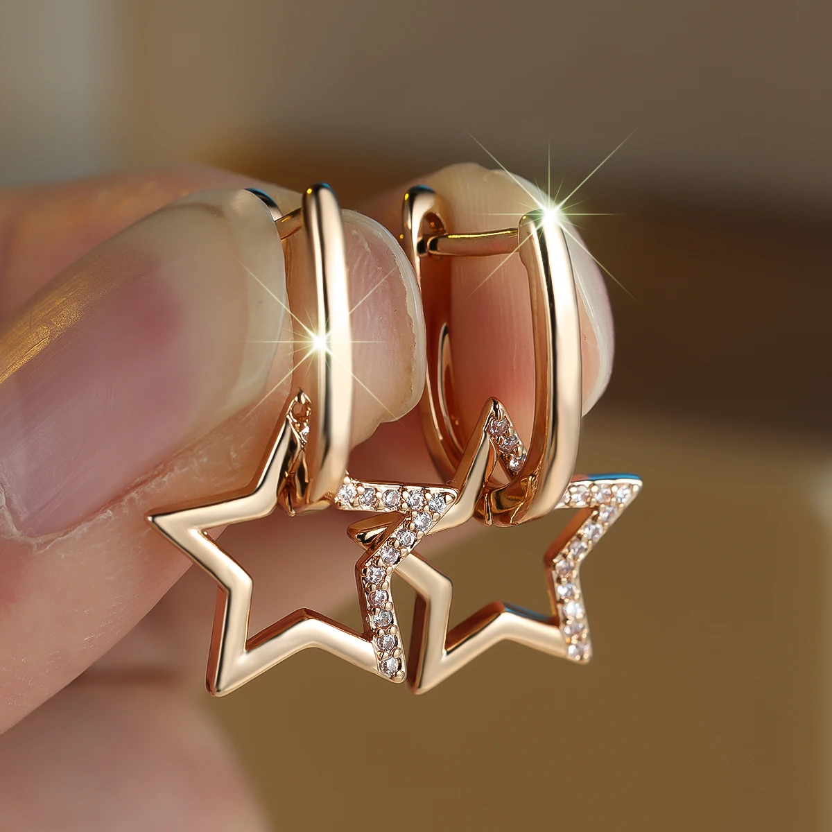 Petites boucles d'oreilles de luxe en pierre de Zircon blanc pour femmes, Vintage, mode féminine, couleur or, bijoux de mariage