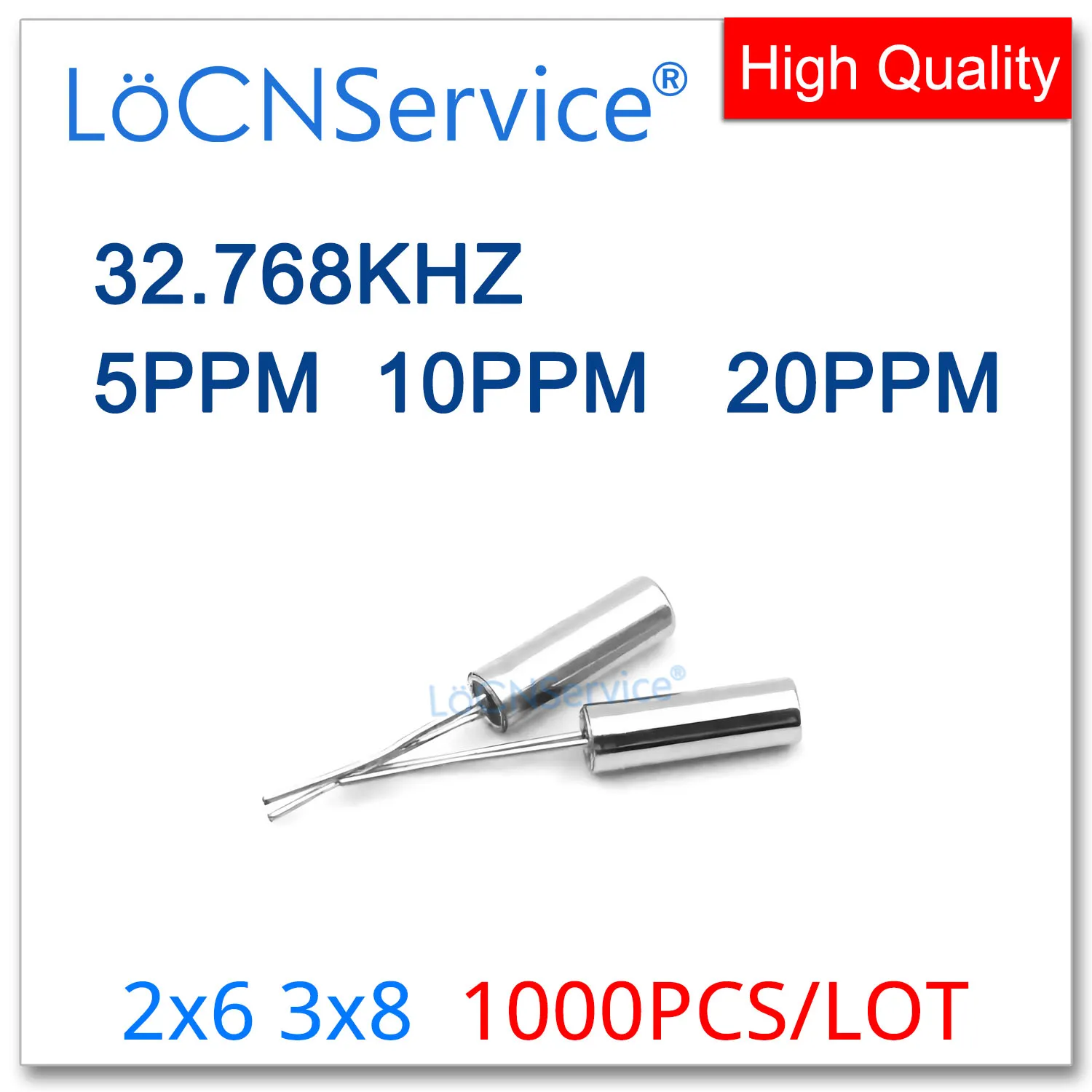 1000PCS 2*6 AT26 3*8 AT38 DIP 32.768k Passive crystal oscillator 32.768KHZ 5PPM 10PPM 20PPM