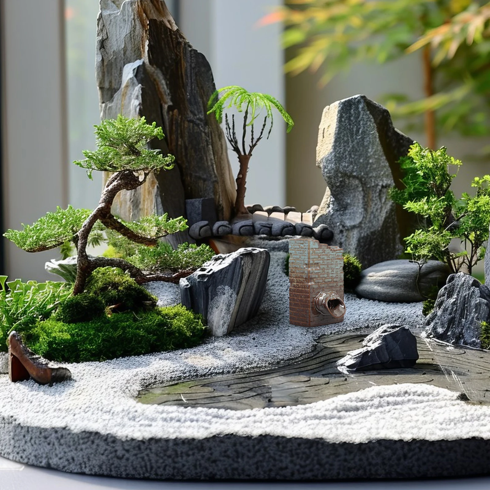 

Waterfall Aquarium Fish Tank Decorations Ceramic Landscaping Tools Plant Garden Fountain Animals