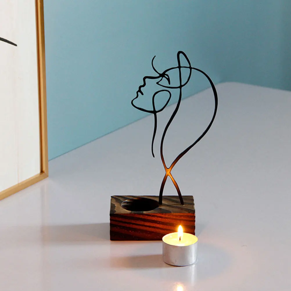 

Decorative Stand Candlesticks Holders Candleholders for Table Christmas Simple Abstract Sculpture
