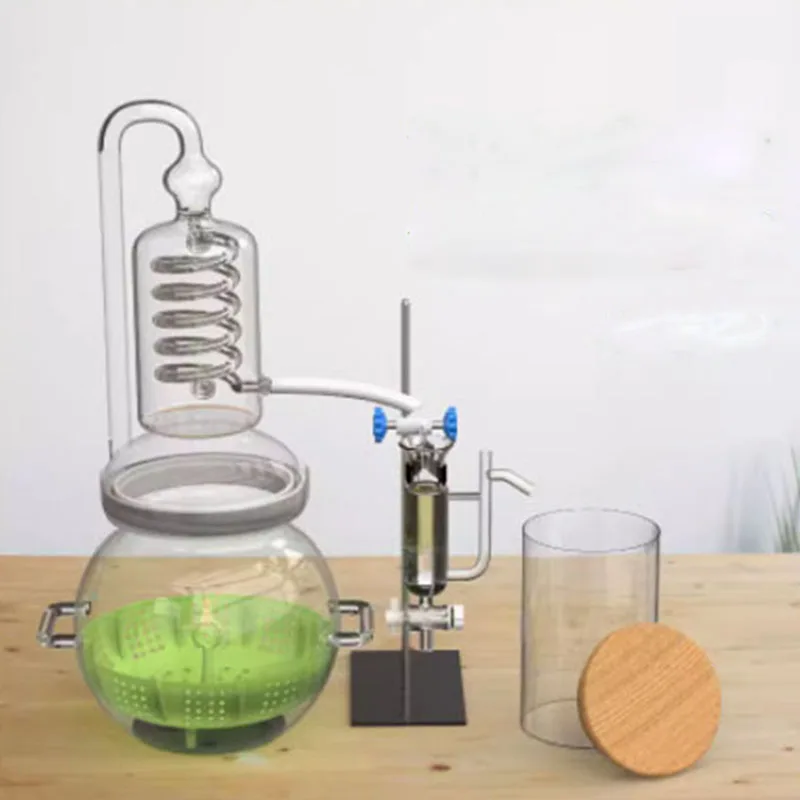 

Essential Oil Glass Distiller Mini Distilling Heating Equipment Brewing Distillation Machine 4L Household