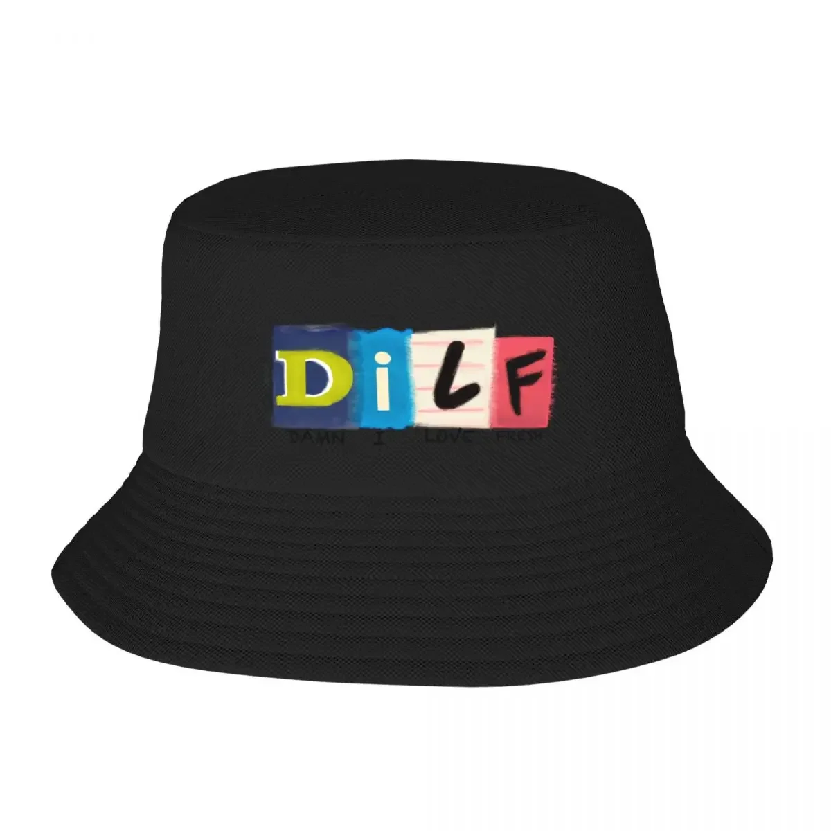 FRESH DILF Bucket Hat Wild Ball Hat Uv Protection Solar Hat Caps Women Men's