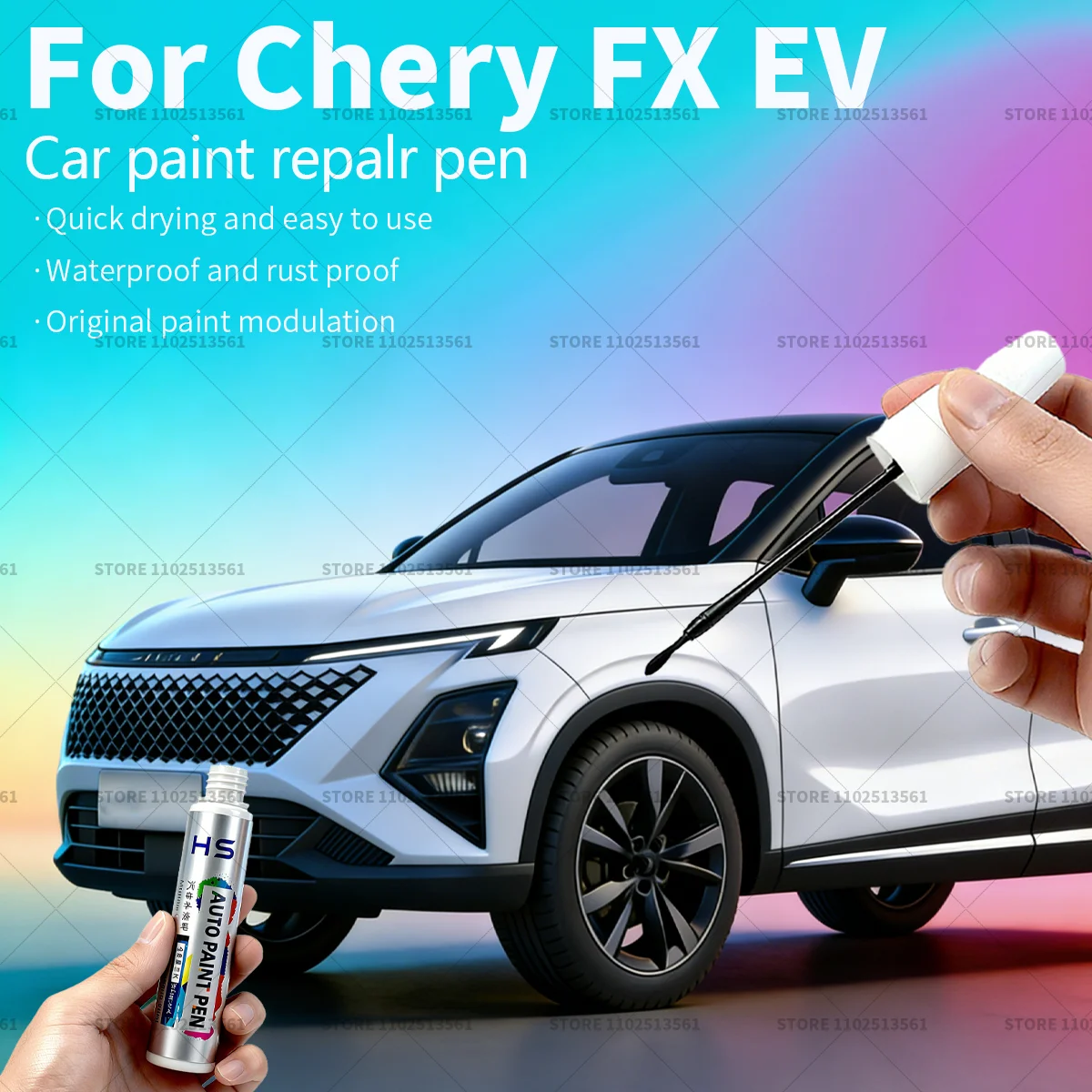 

Ручка для ремонта автомобильной краски, аксессуары для ремонта царапин для Chery FX EV, черный, серый, красный, серебристый, белый