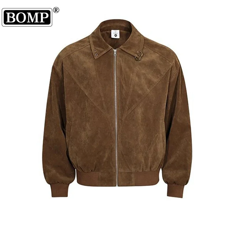 

[BOMP] MODISH Men's Autumn American Street Trendy Brown Jacket Coat New Fashion