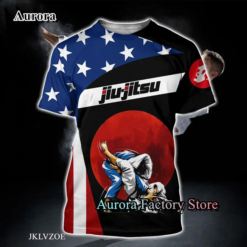 New Men Summer Jujitsu Boxing T-Shirt Male Tops Adult Tees Daily Wearing Brazil Jiu Jitsu Printed Clothing Oversized Streetwear