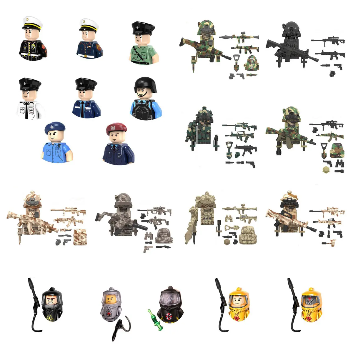 

Special Forces Mini Bricks Action Figures Navy Seals Modern Soldiers SWAT KSK SSO Building Blocks Toys for Children WM6147