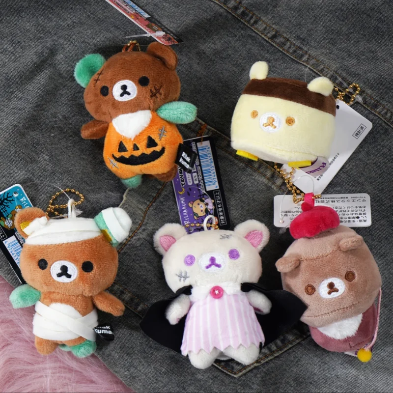 

Miniso Rilakkuma, милая плюшевая кукла серии Хэллоуина, кулон, аниме, брелки, украшение для рюкзака, подарки на день рождения для мальчиков и девочек