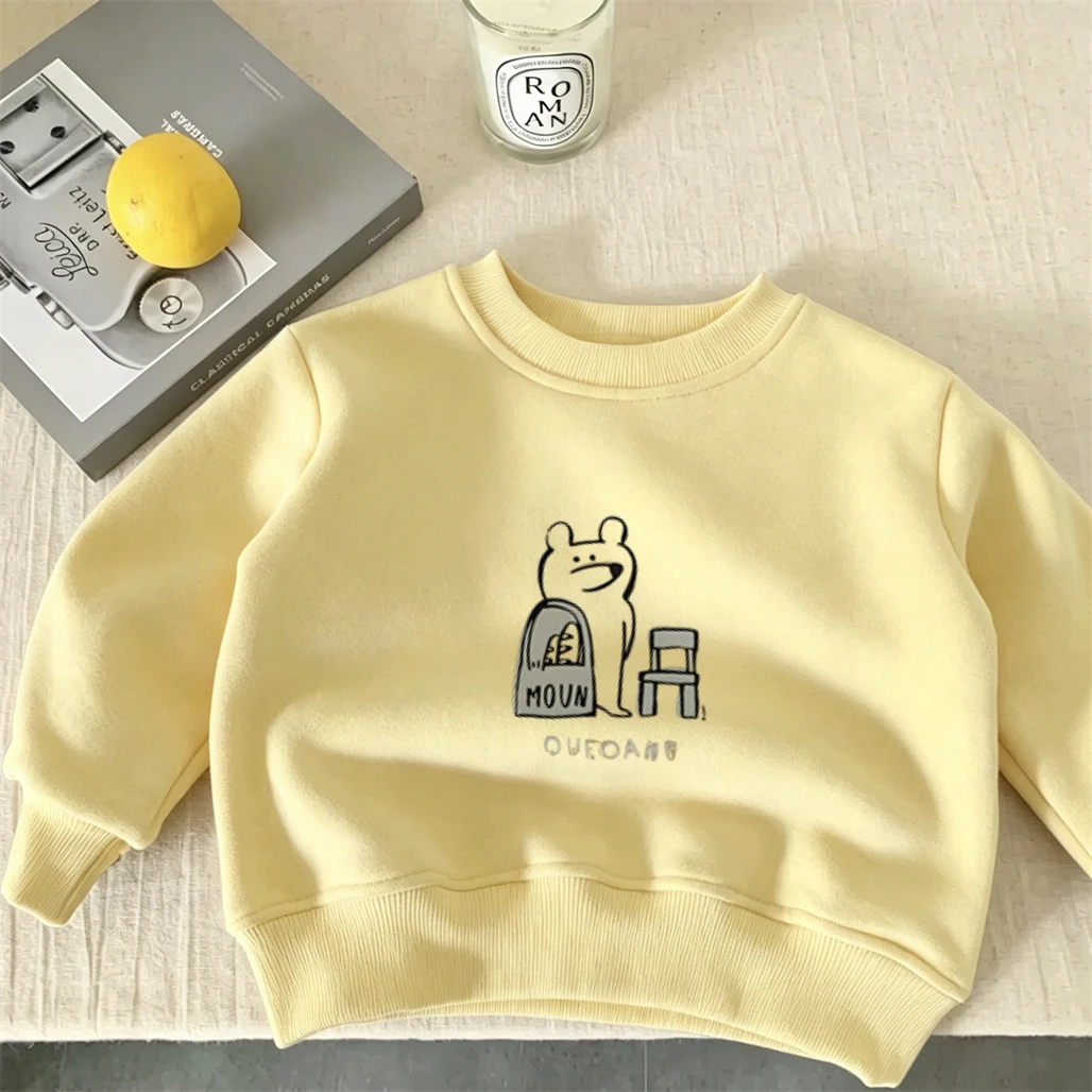 Cartoon Sweatshirts Long Sleeve Toddler Casual Sports Hoodies Autumn Wear 1-6Years Old Boys And Girls Lovely Printed Pullovers