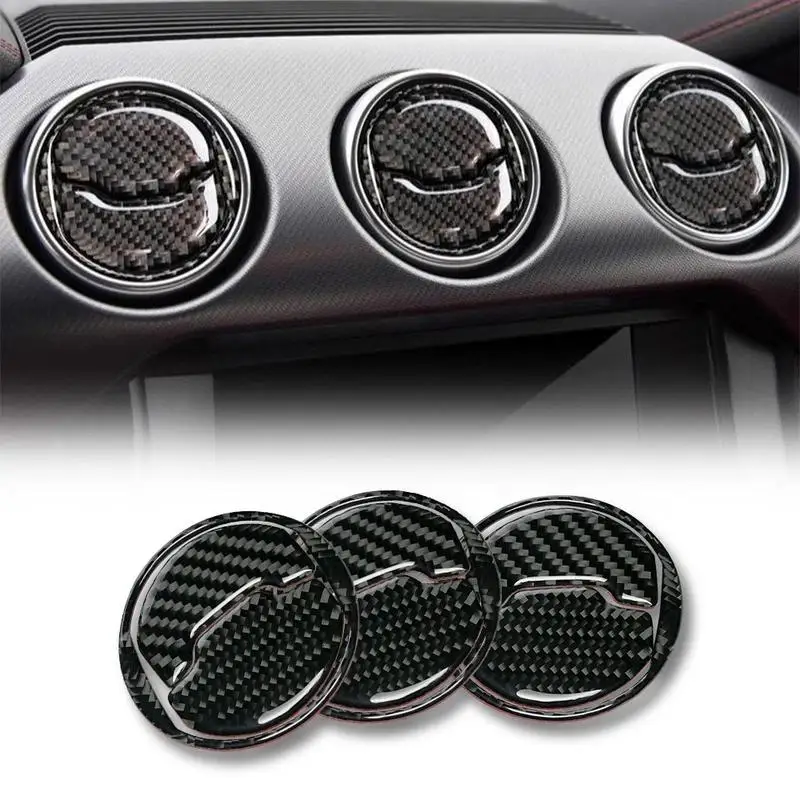 

Carbon Fiber ABS Car Interior Air Vent Outlet Cover Trim For Ford Mustang 2015-2020