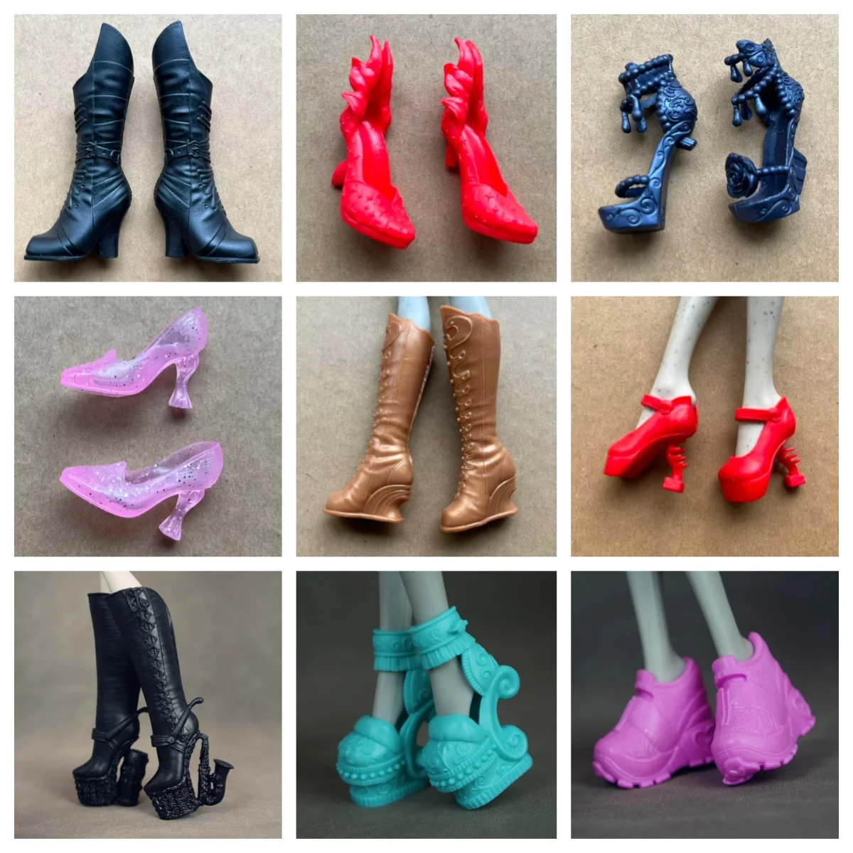 Sapatos, Sandálias e Botas Colecionáveis para Bonecas Monstering Doll em Escala 1/6 - Peças Decorativas para Pés de Bonecas