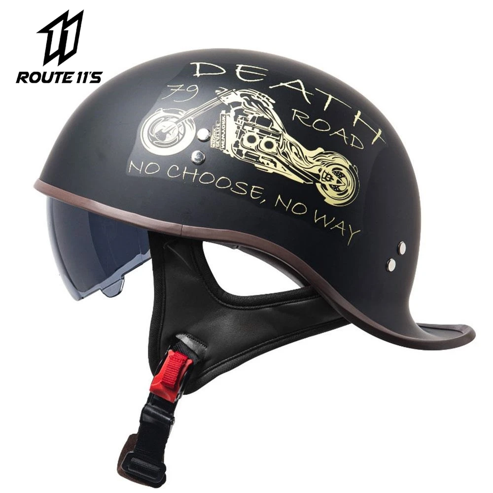 

Retro Men Motorcycle Helmet Vintage Urban Safety Scooter Women Classic Moto Cap Adult Electric Half Helmets DOT Certification