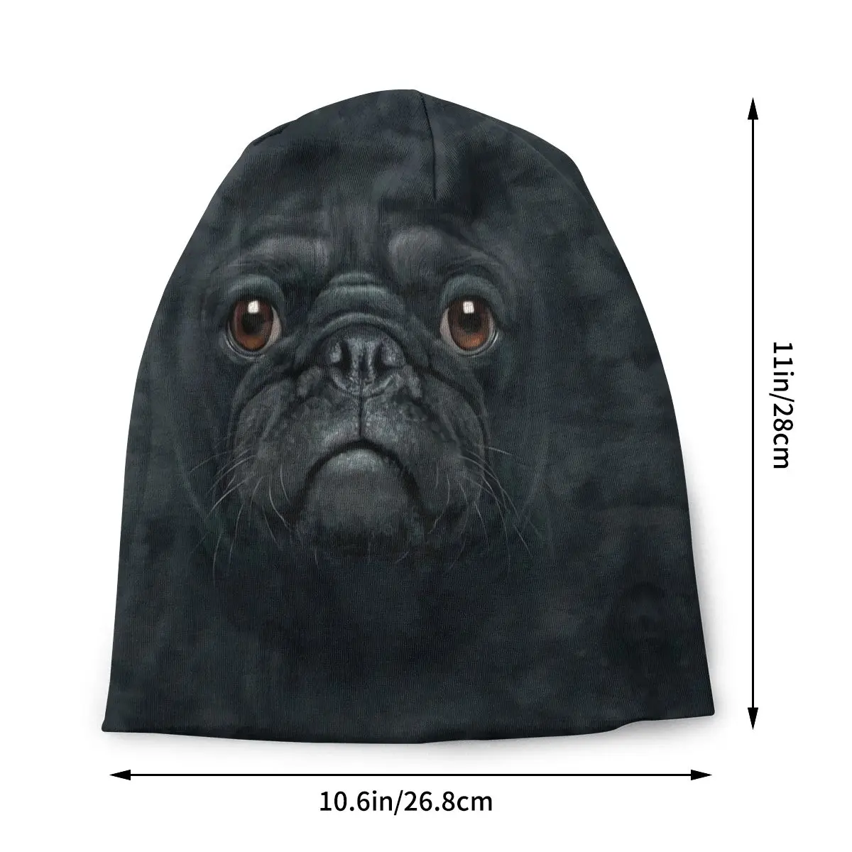 Custom Black Pug Bonnet Beanie Knitting Hat Men Women Cool Unisex Adult Animal Winter Warm Skullies Beanies Caps