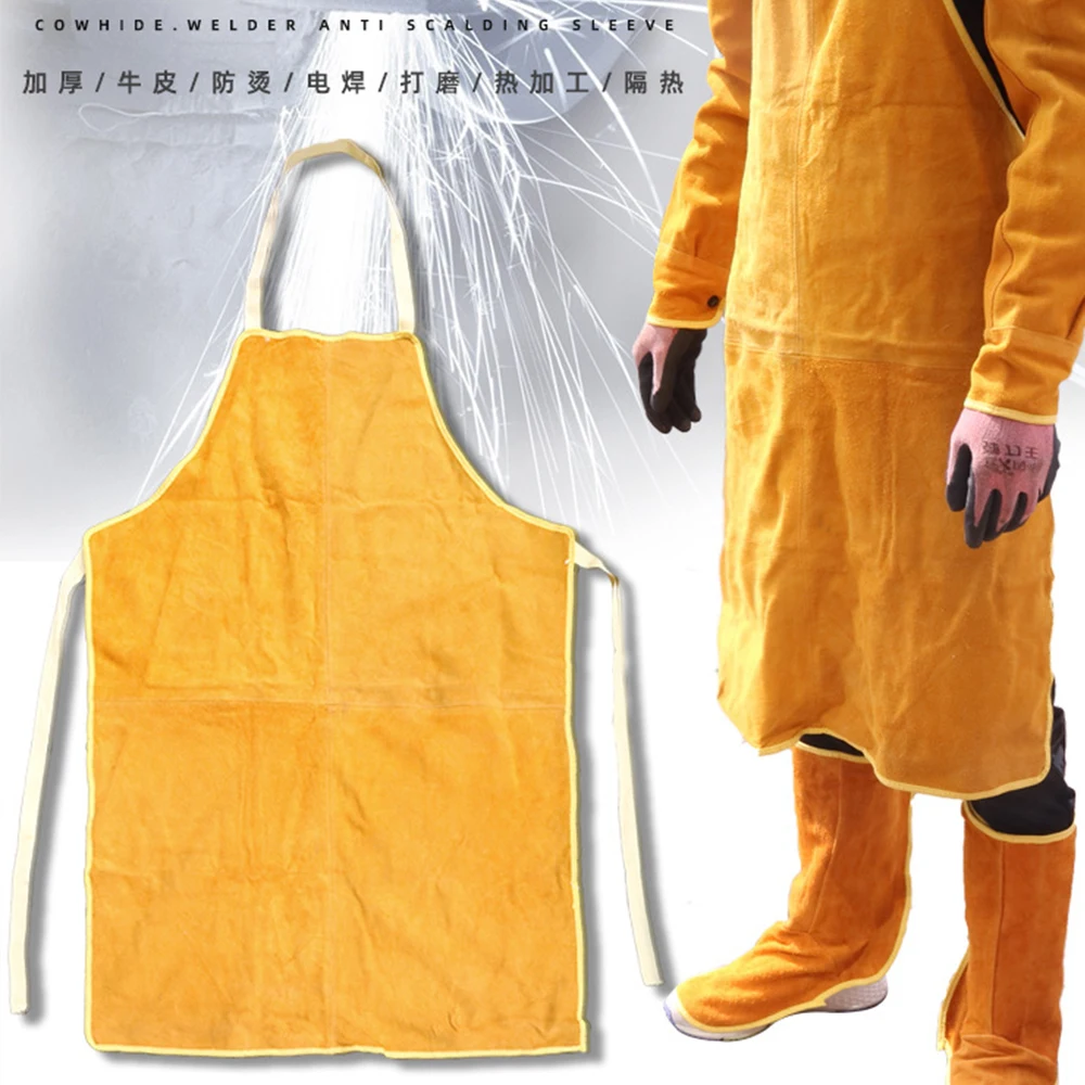 

Professional Welding Apron Leather Cowhide Welder Anti-scalding Protect Cloth Carpenter Blacksmith Garden Clothing Working Apron