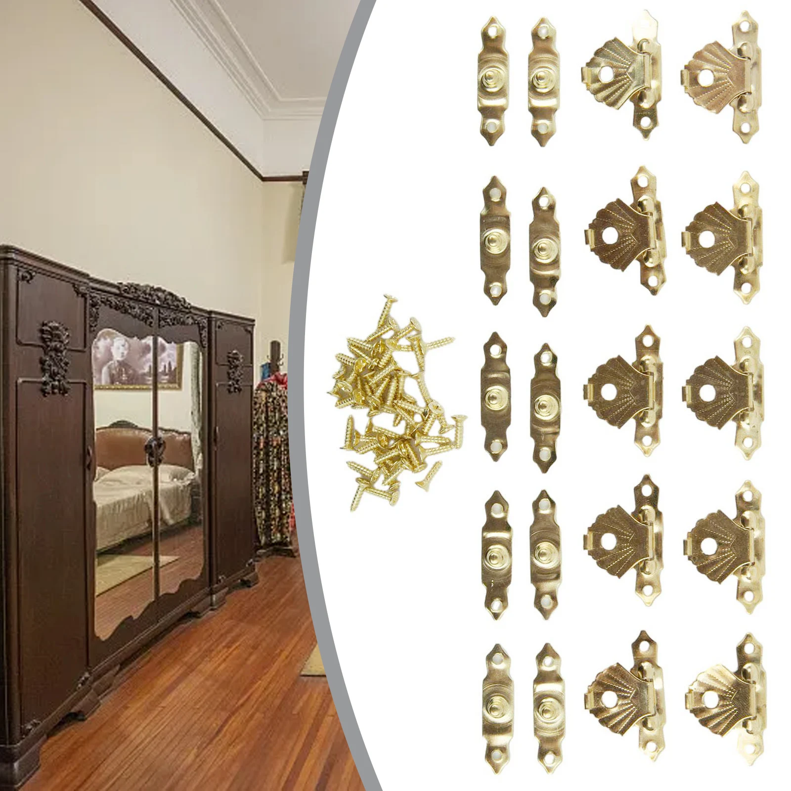 

10 Pieces Iron Padlock Hasps Latch Clasp Locks for Wooden Jewelry Boxes Toolboxes Wine Boxes and Vintage Style Storage Boxes