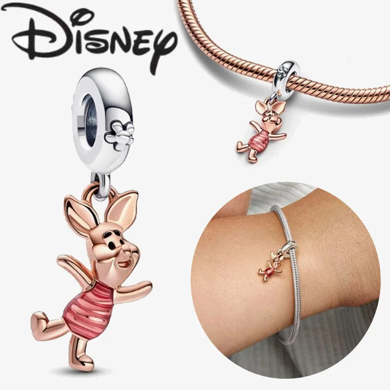 Disney 2024 New Fashion Creative Pink Pig Pendant for Women Premium Fine Charm Jewellery Gift Premium Charm Jewellery Wholesale