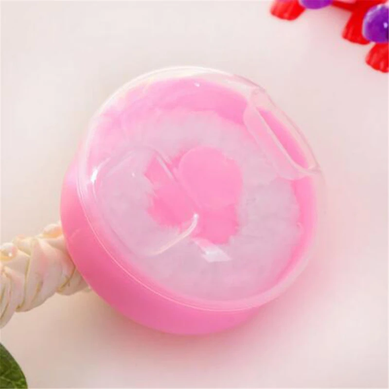 New High Quality Baby Soft Face Body Cosmetic Powder Puff talcum powder Sponge Box Case Container 1PCS Wholesale