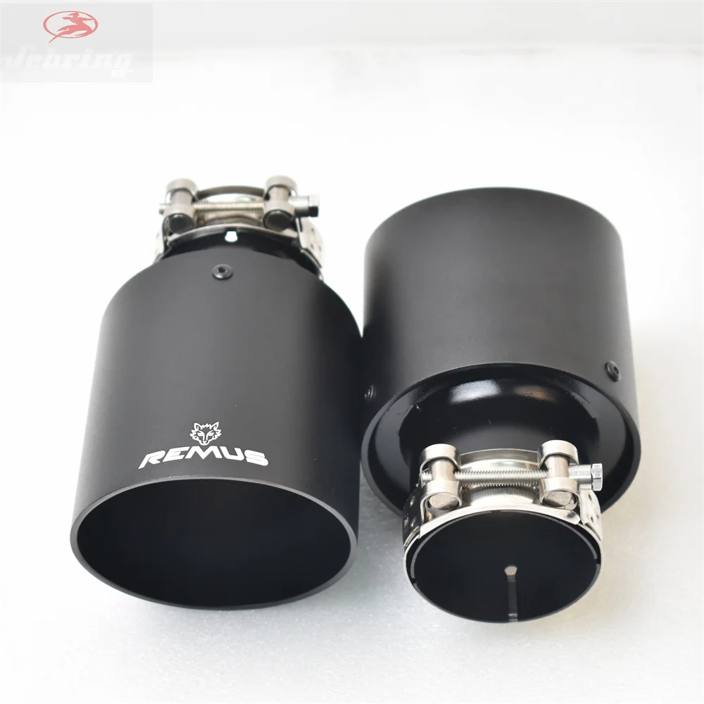 1piece REMUS Aluminum Alloy Matte Black Stainless Steel Exhaust Muffler Car auto parts Modified Tip tail accessories e46 f30 xf