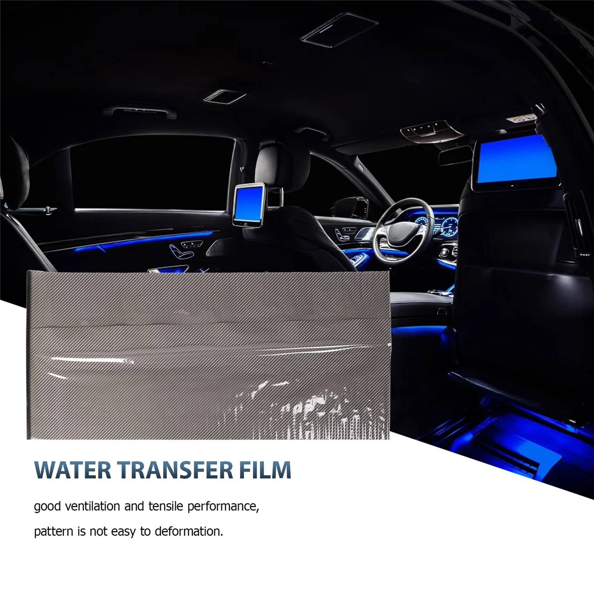 AT77 0,5x2M Черная гидрографическая гидрографическая пленка для печати из углеродного волокна