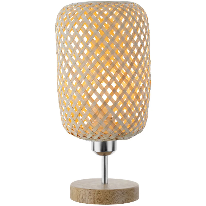 

Medieval style decorative desk lamp handmade bamboo Internet celebrity bedroom study bedside retro wabi sandy wind