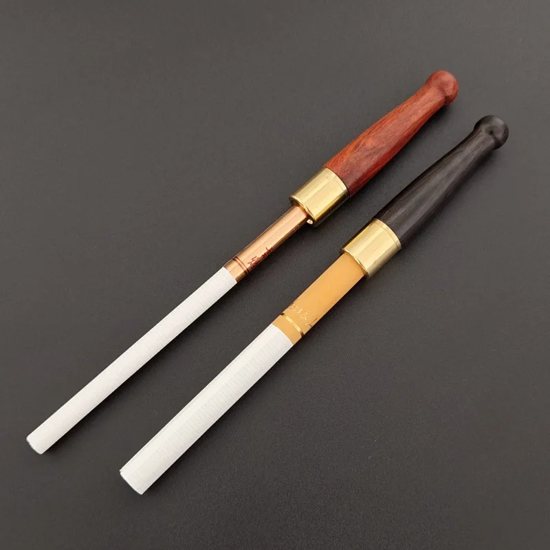 1Pc Cigarette Holder Smoking Pipe Bit Straight Filter Wooden Polish Smoke Cigarette Holder