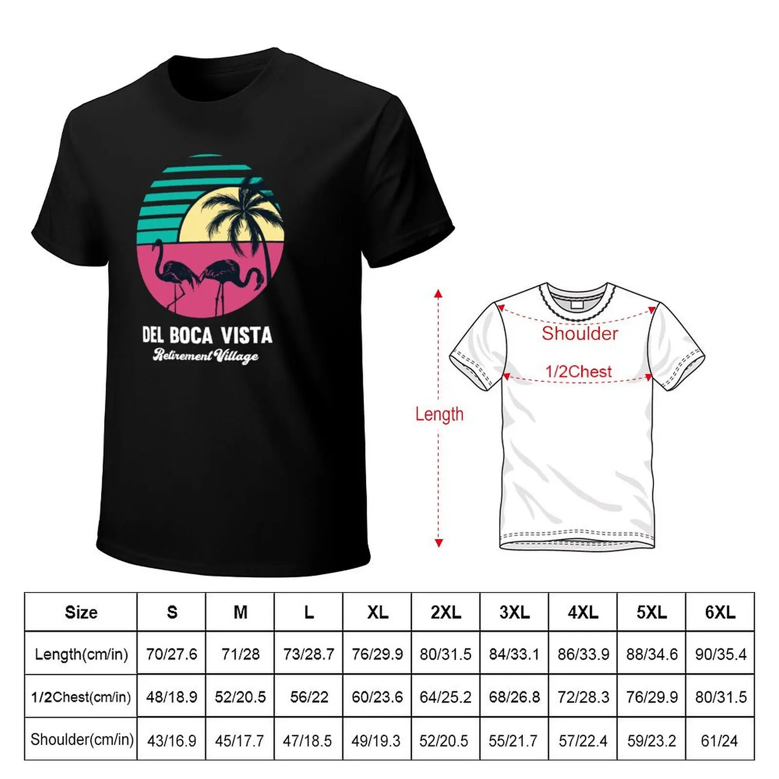 Del Boca Vista Retirement Village T-Shirt Classic Print Short Sleeve Shirt