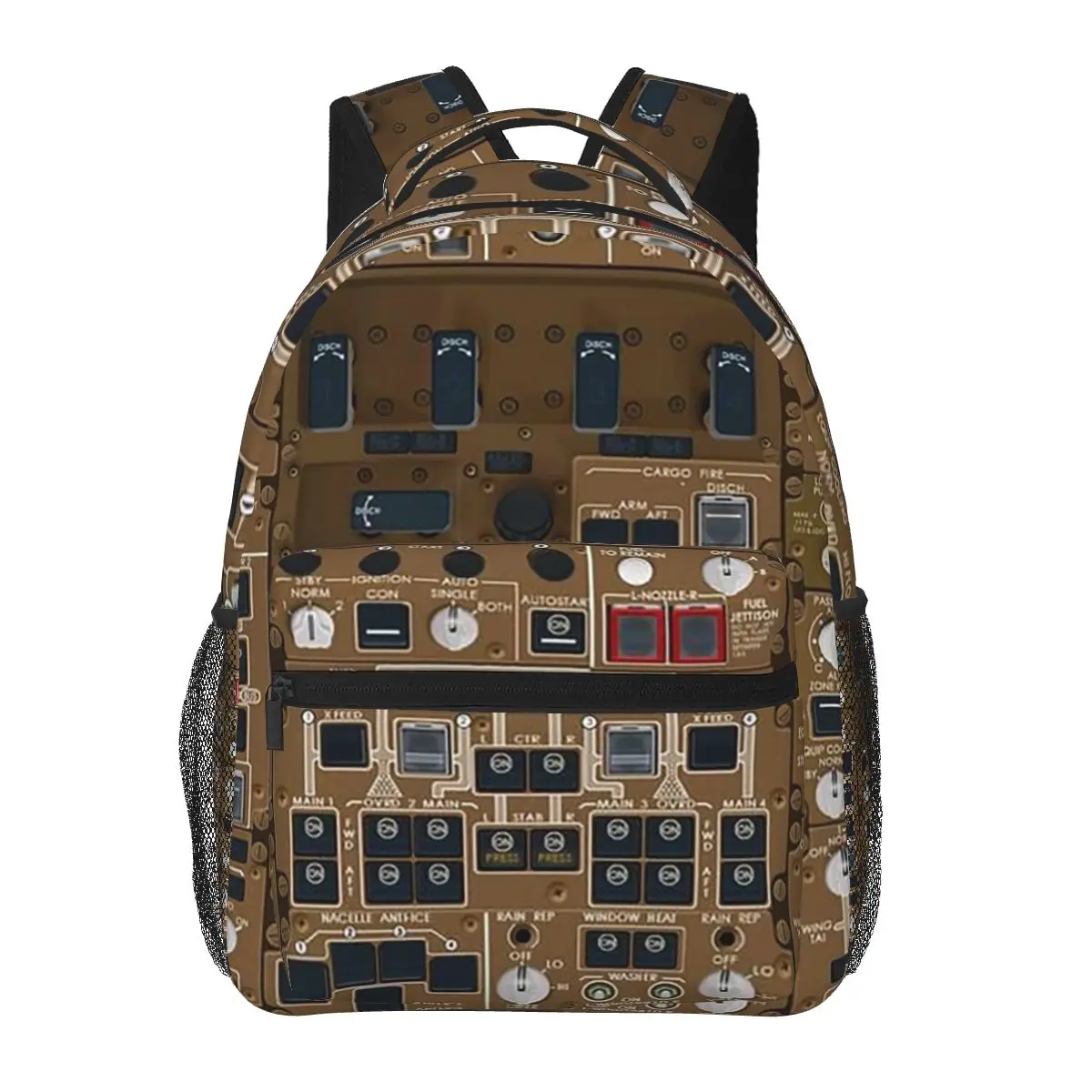 

BOEING 747 OVERHEAD PANEL Student Backpack School Bag Hiking Travel Daypack for Boys Girls Fashion Bookbag Shoulder Bags