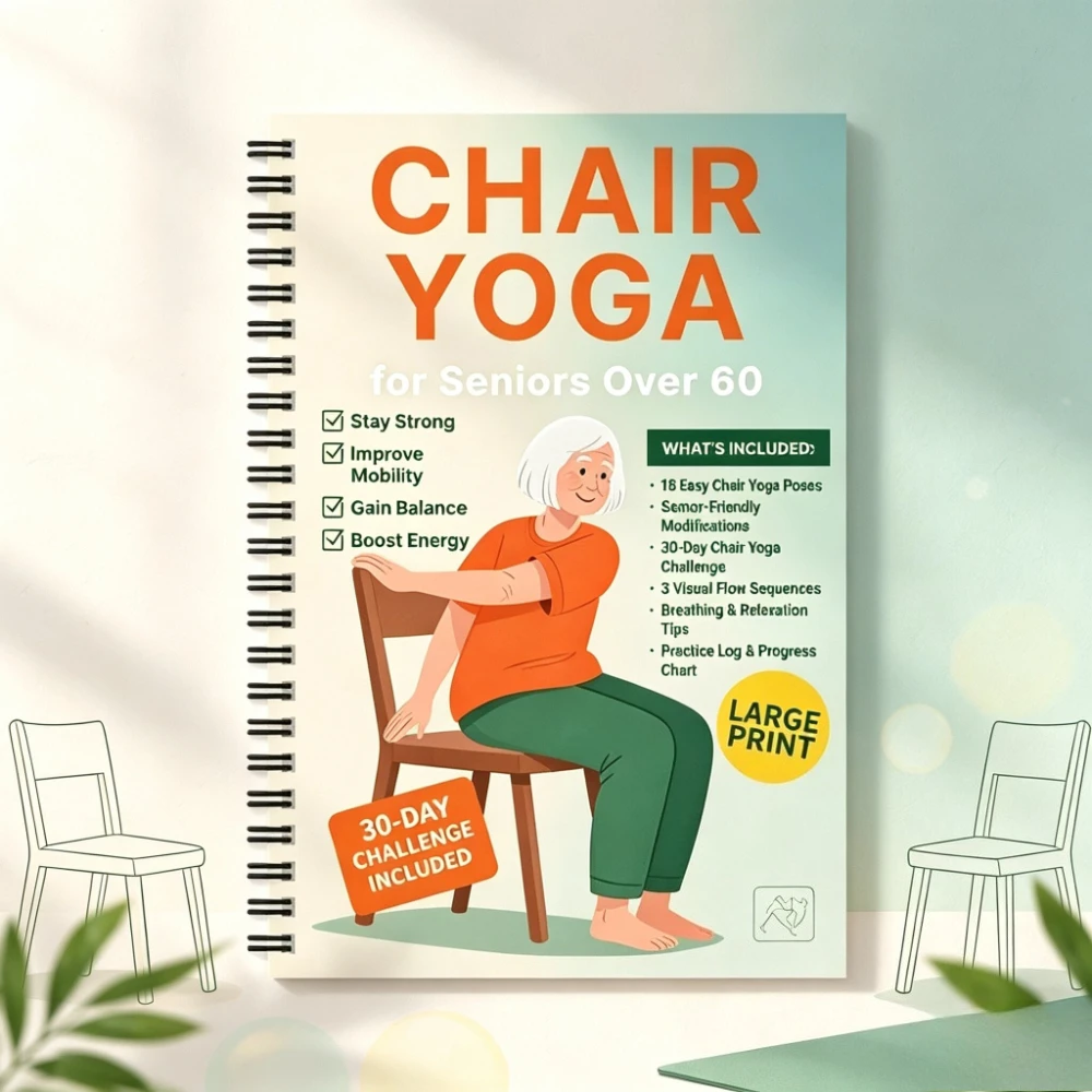 Home Elderly Chair Yoga Notebook, Complete Progress Tracking Table, Gentle Exercise to Improve Daily Physical Fitness