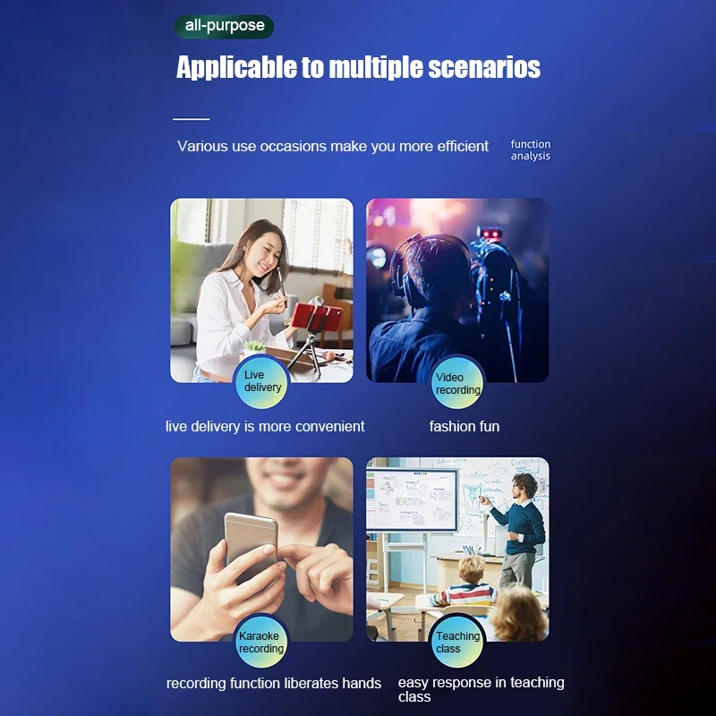 Micrófono Lavalier de 3,5mm, micrófono inalámbrico de 2,4G, reducción de ruido, grabación de Audio y vídeo, transmisión en vivo, micrófono para juegos