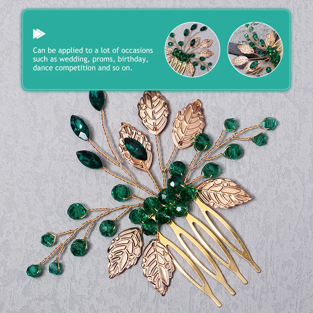 

Leaf Design Rhinestone Hair Comb Vintage Chinese Hair Accessories for Bride Wedding Prom Honeymoon Special Occasion Decor
