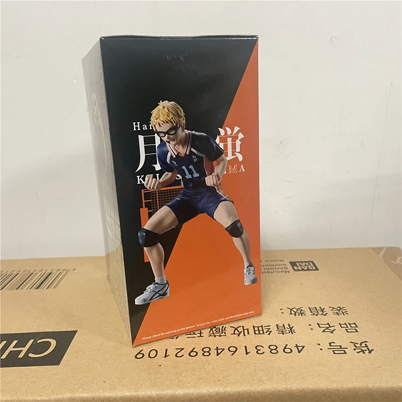 Original em estoque Banda Banpresto Haikyuu genuíno!! Kei Tsukishima PVC Posando Figura Modelo Anime Ornamento de mesa Boneca Brinquedos Presente