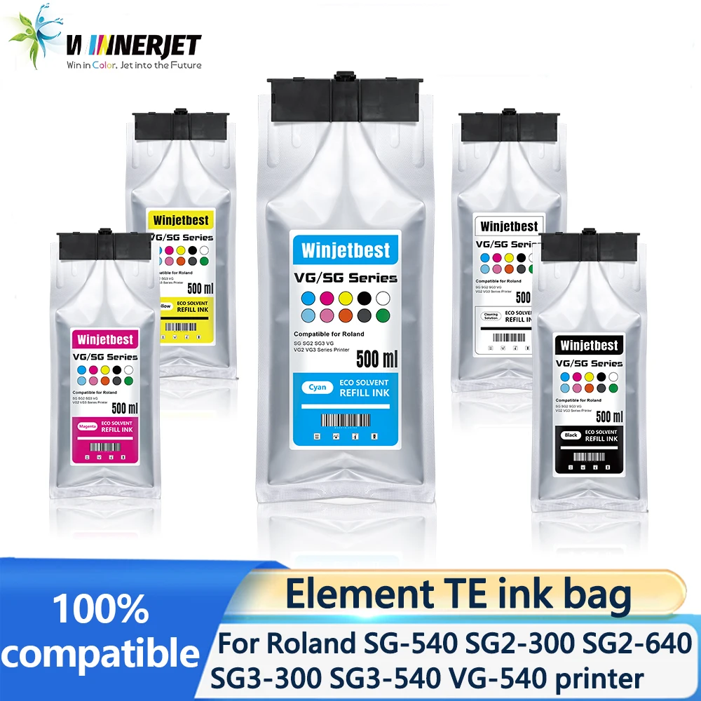 

Сумка для чернил Winnerjet TE Element с экосольвентными чернилами с чипом для принтера Roland SG-300 SG-540 SG2-300 SG2-540 SG2-640 SG3-300