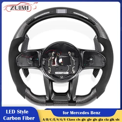 Upgrade LED Carbon Fiber Steering Wheel for Mercedes Benz AMG W204 W205 W221 A B C E S G V Class cls glc gle gls gla cla glk slc