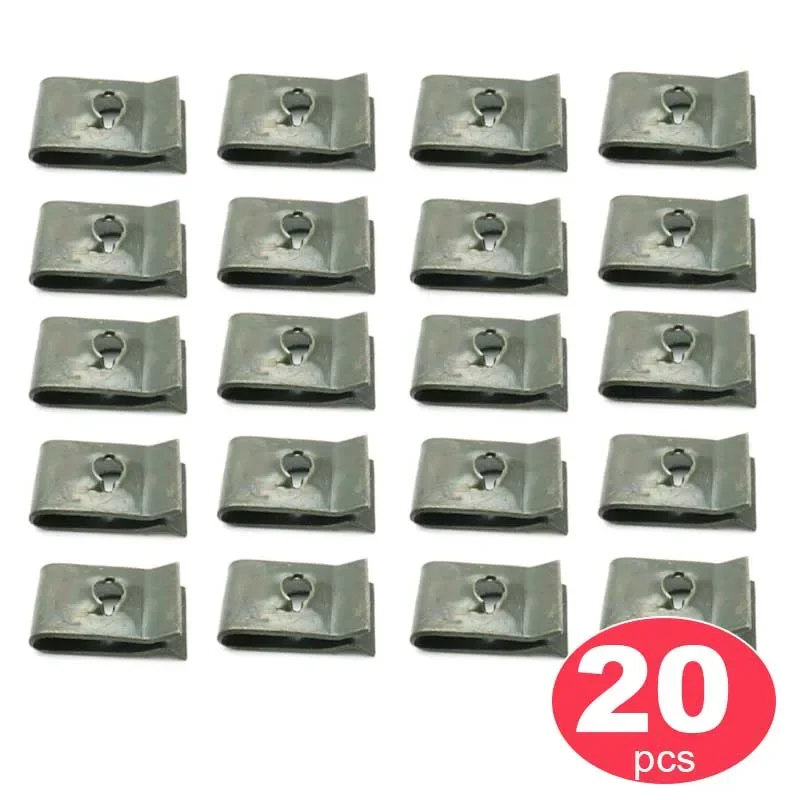 Car Motorcycle Scooter Moped Cover Metal Retainer U-Type Clips ArmyGreen Self-tapping Bumper Fastener Clip image 6
