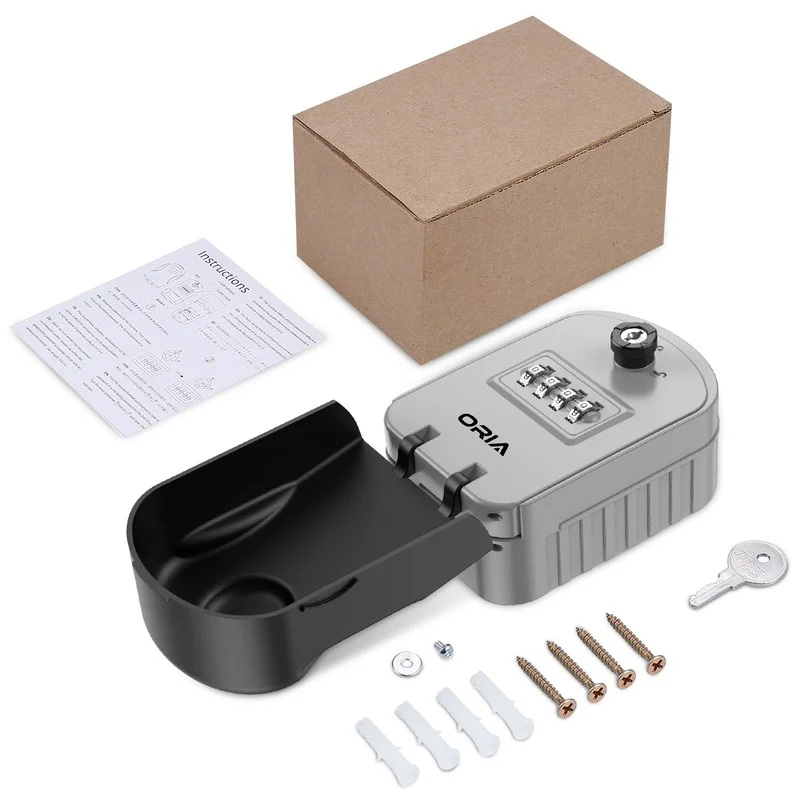 Weatherproof Key Armazenamento Lock Box, 4 Digit Combinação, Wall Mounted Bag, seguro para casa e exterior