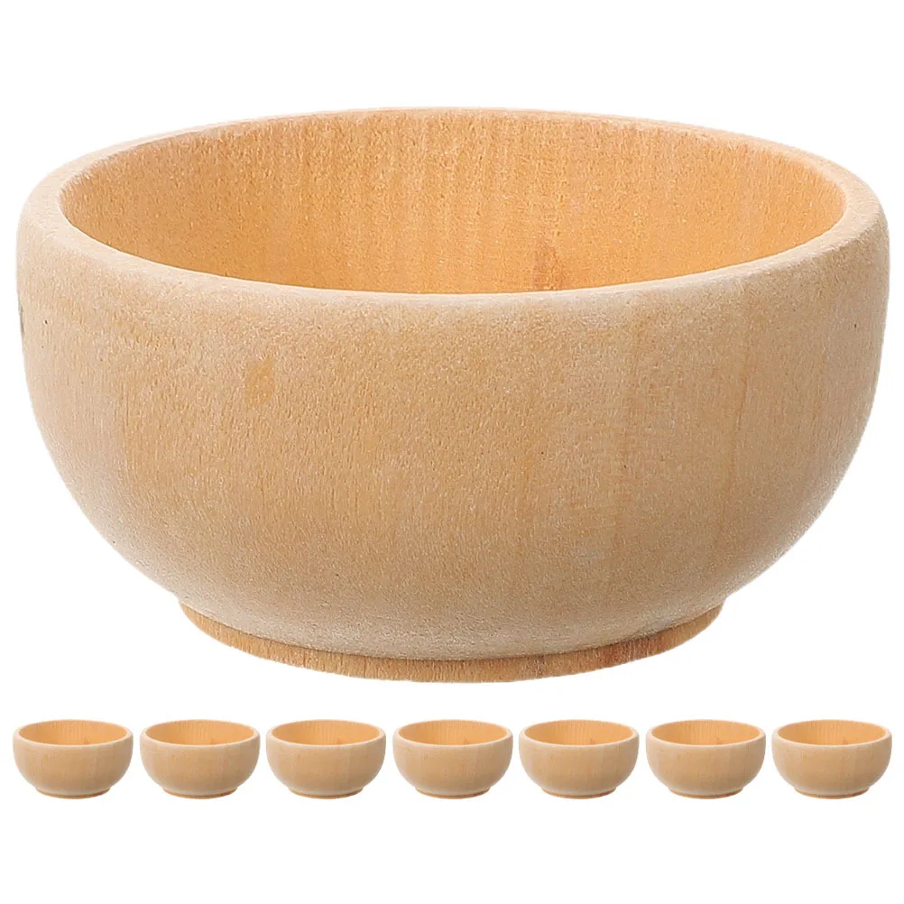 8 قطعة مجموعة صحون صغيرة صغيرة لم تنته لتقوم بها بنفسك أطباق خشبية للأطفال الأنشطة الحرفية الخشب الطبيعي السائبة أطباق خشبية غير مصبوغة لتقوم بها بنفسك #1