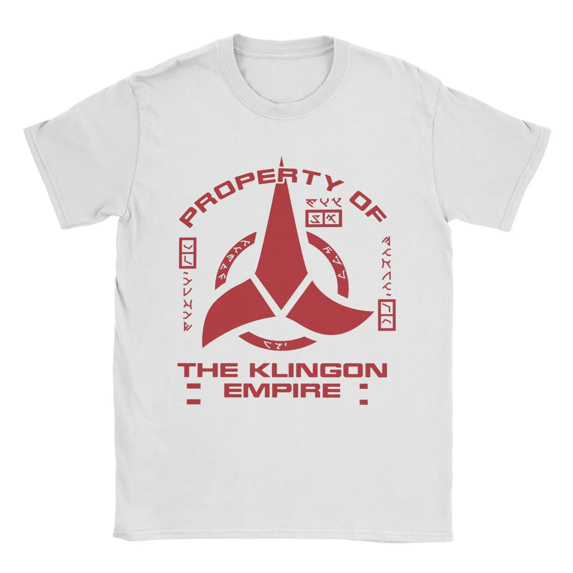 Stars Treks Discoverys Property of Klingon Empire Red Logo T-Shirt Men Fun Pure Cotton Tees Short Sleeve T Shirts 2026 Summer - view 5