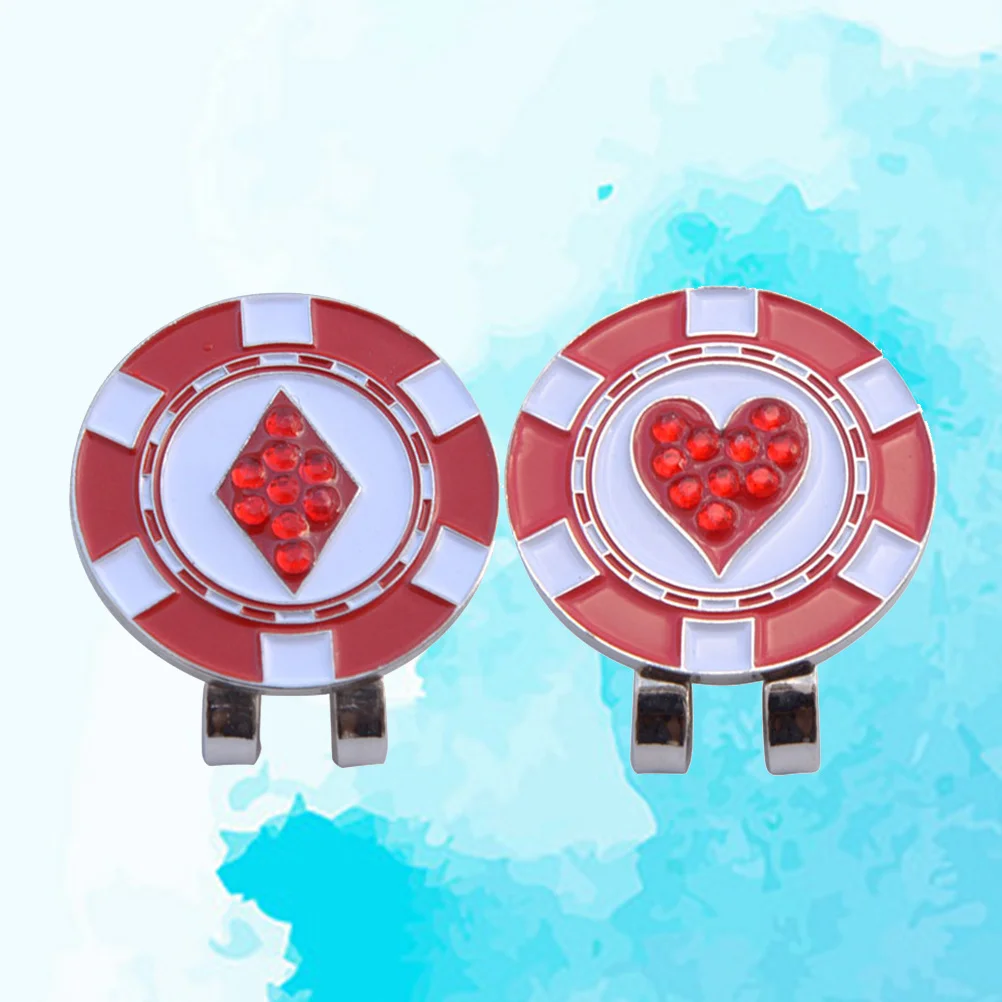 2 قطعة حجر الراين الكرة ماركر قبعة كليب سبيكة المغناطيسي ل حزام قناع إكسسوارات الغولف الكرة علامات الغولف هدية تصفيف الشعر أداة #6