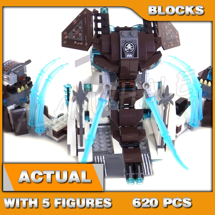 

620pcs Chima Mammoth Ice Stronghold Fortress Tusk Flipper Vehicle Rhino Roller 10356 Building Blocks Toys Compatible With Model