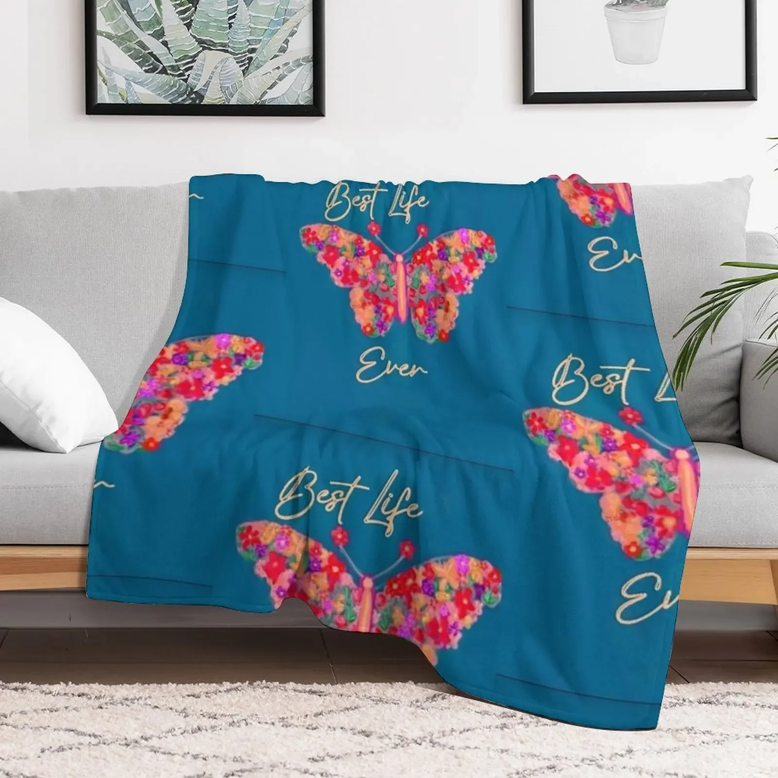 Best Life Bright Wildflower Butterfly Journal Etc. Throw Blanket Extra Large Throw Sleeping Bag Blankets