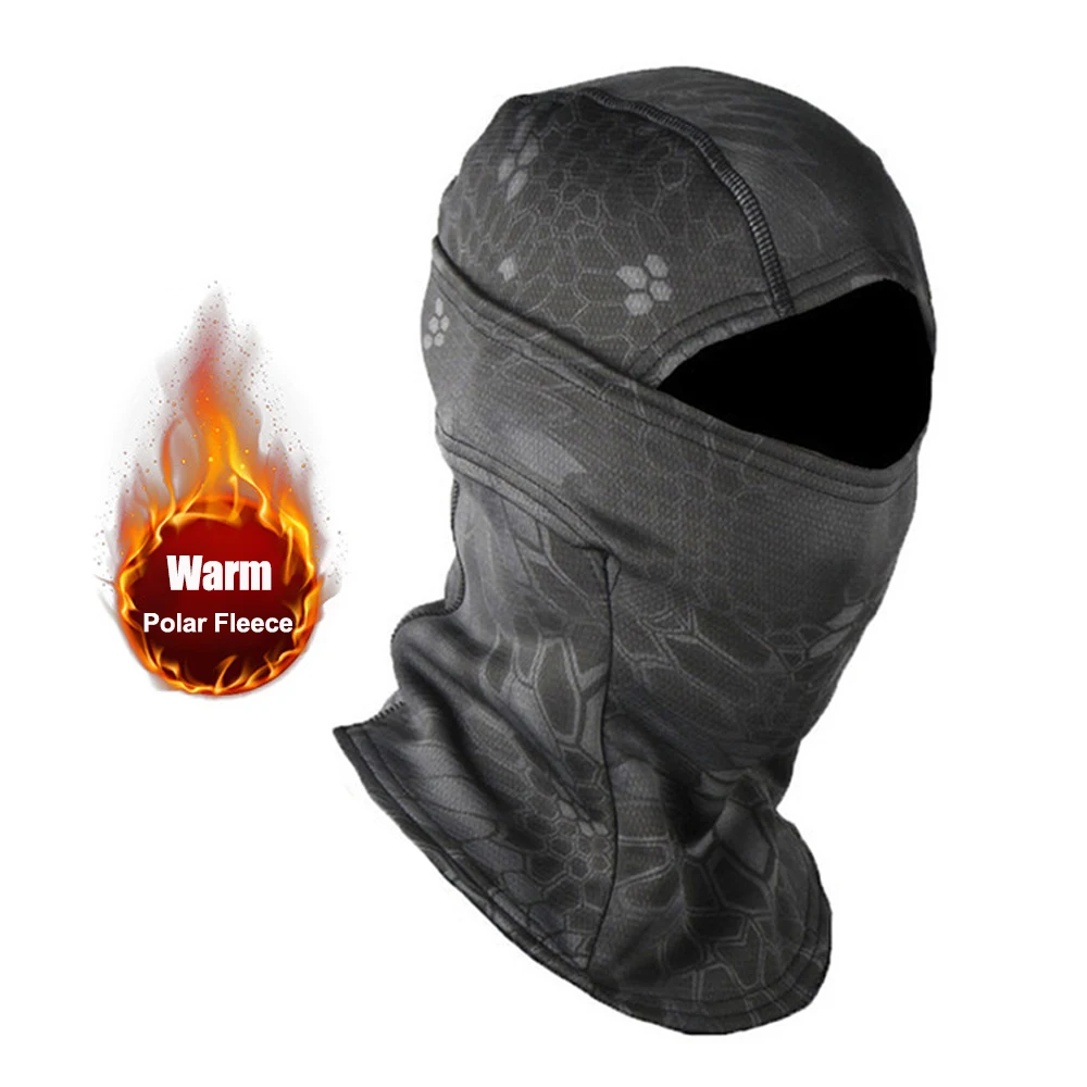 Winter Fleece Warm Camouflage Balaclava Outdoor Cold-proof Ski Cycling Full Face Mask Motorcycle Mask Helmet Lining 6