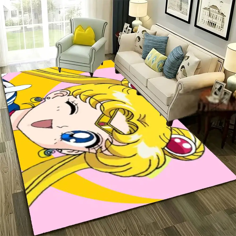 Cute Usagi Tsukino Sailor Moon Floor Mat Rugs Soft Bedroom Floor Anti-skid Household Carpets