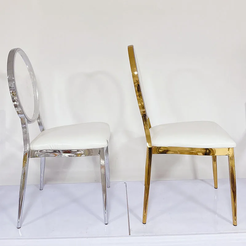 Household Living Room Backrest Dining Chair Hotel Box Metal Chair Banquet Castle  Outdoor Wedding Sun Chair