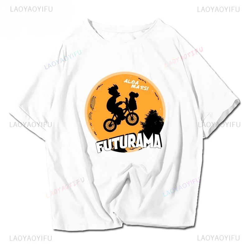 تي شيرت Futuramas Save Thr Planet للرجال والنساء مادة رخيصة من البوليستر Y2k ملابس صيفية مضحكة ملابس الشارع الشهير تي شيرت فكرة هدية